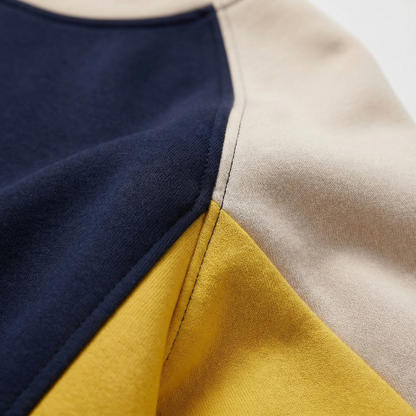 Women’s Patchwork Cotton Blend Sweatshirt Loose Fit O Neck – Marlowe