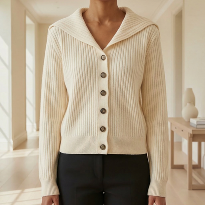 Women's Cotton Blend Knitted Cardigan Sweater Coat Long Sleeve – Elara