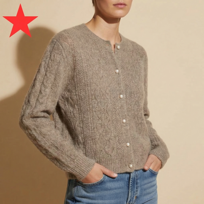 Women's Knit Blend Crewneck Sweater Pearl Detail – Clara