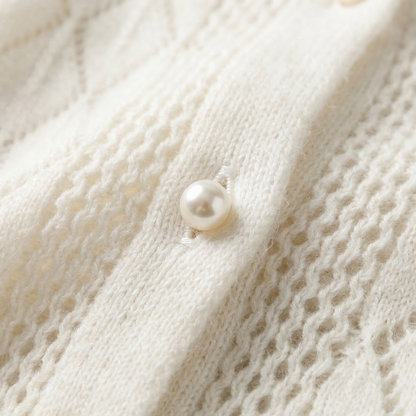 Women's Knit Blend Crewneck Sweater Pearl Detail – Clara