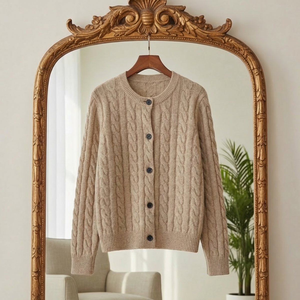 Women's Knit Cardigan O-Neck Cropped Twist Detail – Amelie