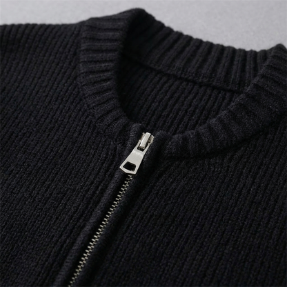 Women's Knit Cardigan Full Sleeve Pleated Zip Front – Elara