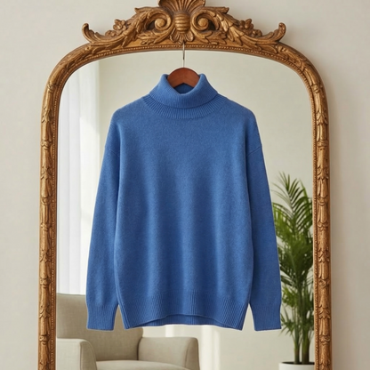 Women's Turtleneck Sweater Oversized Cotton Blend Warm Fit – Elara