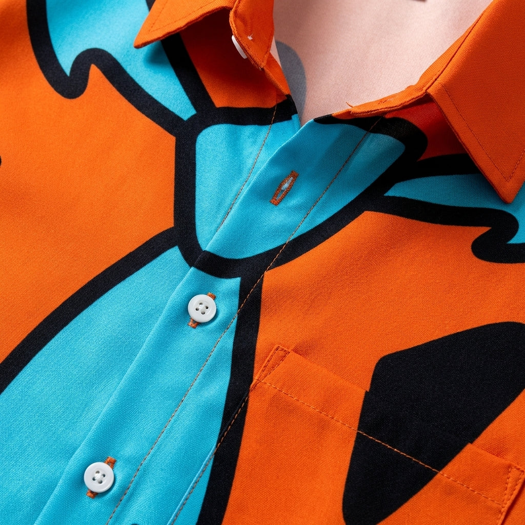 Men's Geometric Graphic Button-Up Shirt Soft Blend – Luca