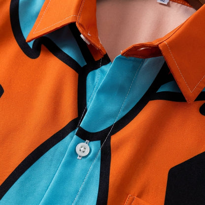 Men's Geometric Graphic Button-Up Shirt Soft Blend – Luca