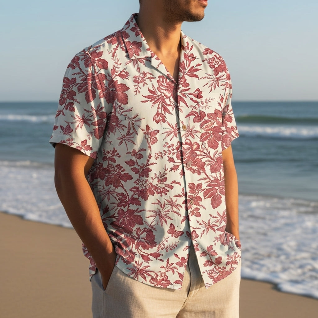 Hawaiian Shirt Short Sleeve 3D Coconut Tree Print Tropical Blend – Palmera