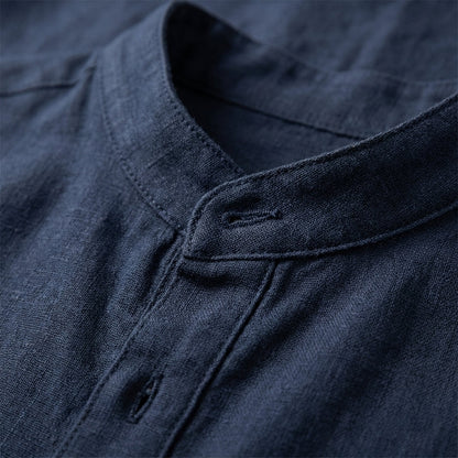Men's Long-Sleeved Stand-Up Collar Shirt Casual Blend Fit – Luca