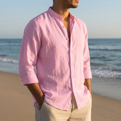 Cotton Linen Casual Shirt Relaxed Fit Long Sleeve – Marlowe