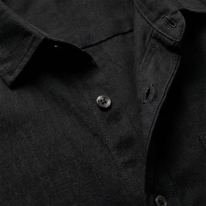 Men's Casual Short Sleeve Cotton Blend Shirt Lapel Button Down Relaxed Fit – Soren