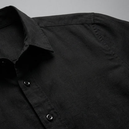 Men's Casual Short Sleeve Cotton Blend Shirt Lapel Button Down Relaxed Fit – Soren