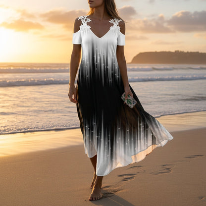 Lace Sleeveless Dress for Women Cotton Blend Long Style – Celeste