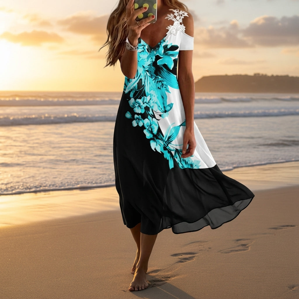 Lace Sleeveless Dress for Women Cotton Blend Long Style – Celeste