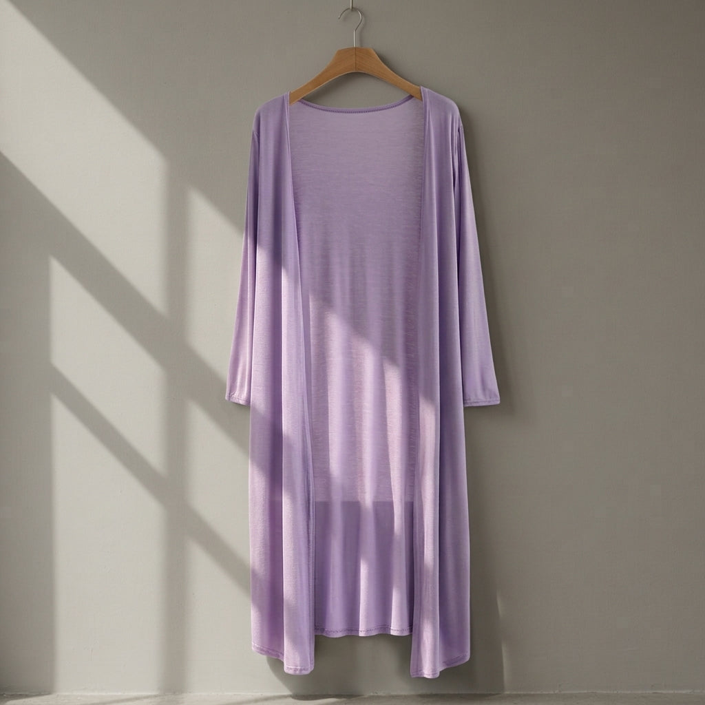 Women's Long Cotton Blend Cardigan Relaxed Fit – Elara