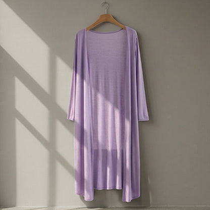 Women's Long Cotton Blend Cardigan Relaxed Fit – Elara