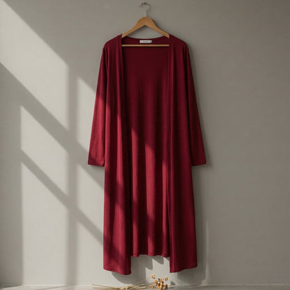 Women's Long Cotton Blend Cardigan Relaxed Fit – Elara