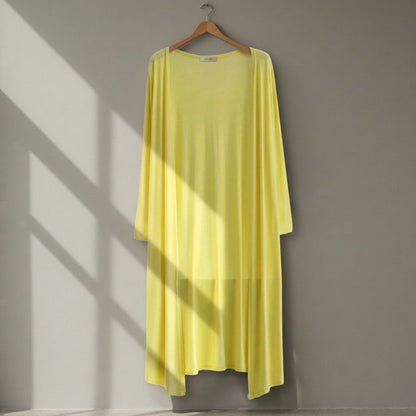Women's Long Cotton Blend Cardigan Relaxed Fit – Elara