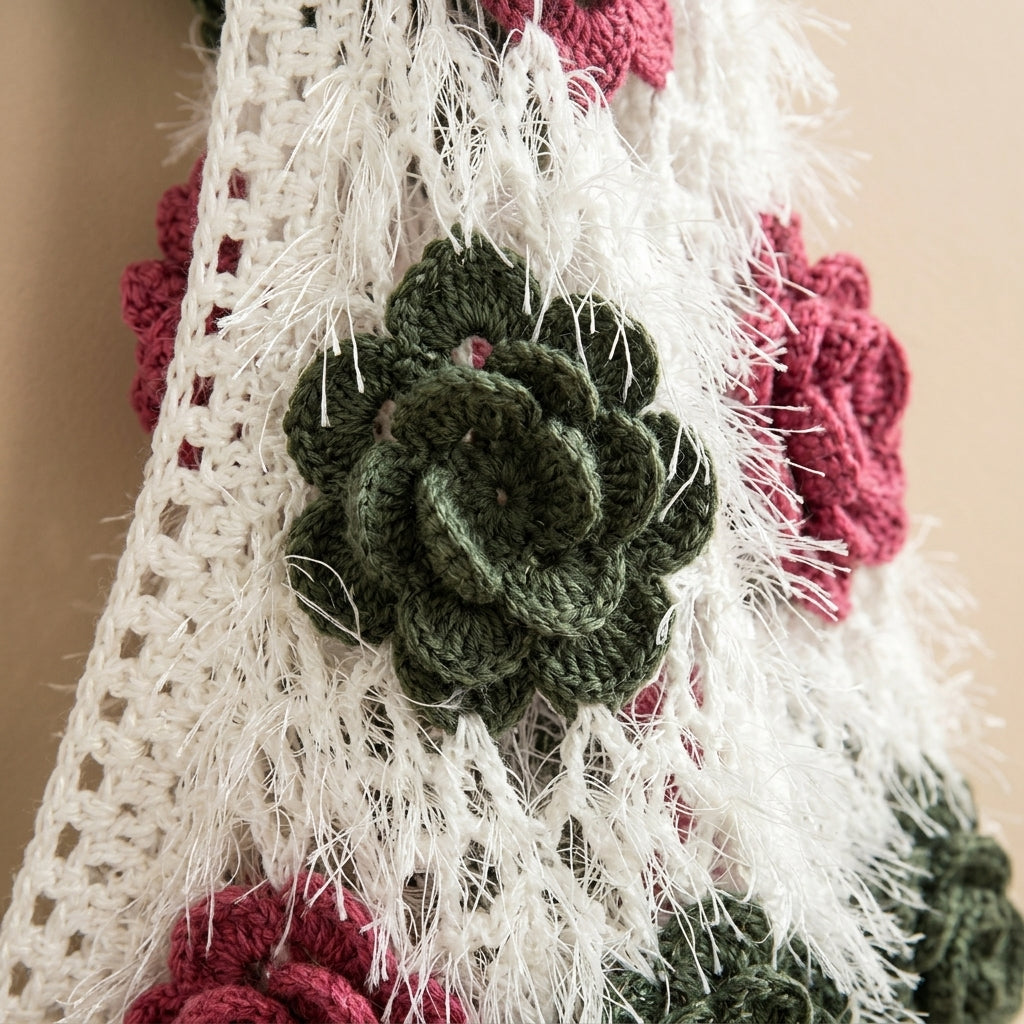 Crocheted Cardigan 3XL Cotton Blend 3D Flower Openwork – Marielle