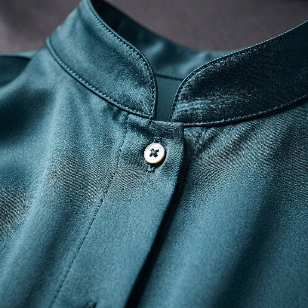 Women's Cotton Blend Stand-Collar Blouse – Celeste