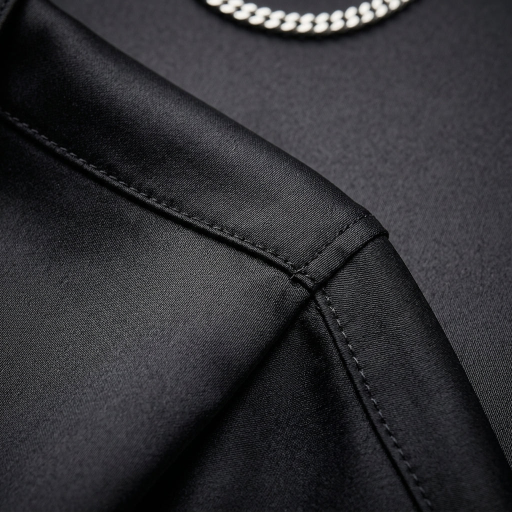 Women's Satin Blouse Draped Collar Elegant Fit – Elara