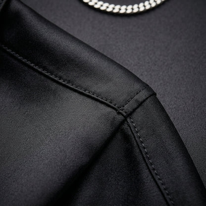 Women's Satin Blouse Draped Collar Elegant Fit – Elara