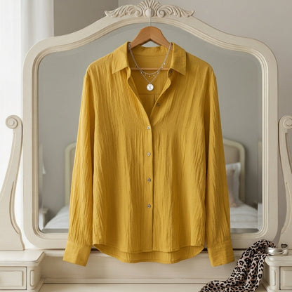 Women's Cotton Blend Button Down Shirt Casual Style – Celeste