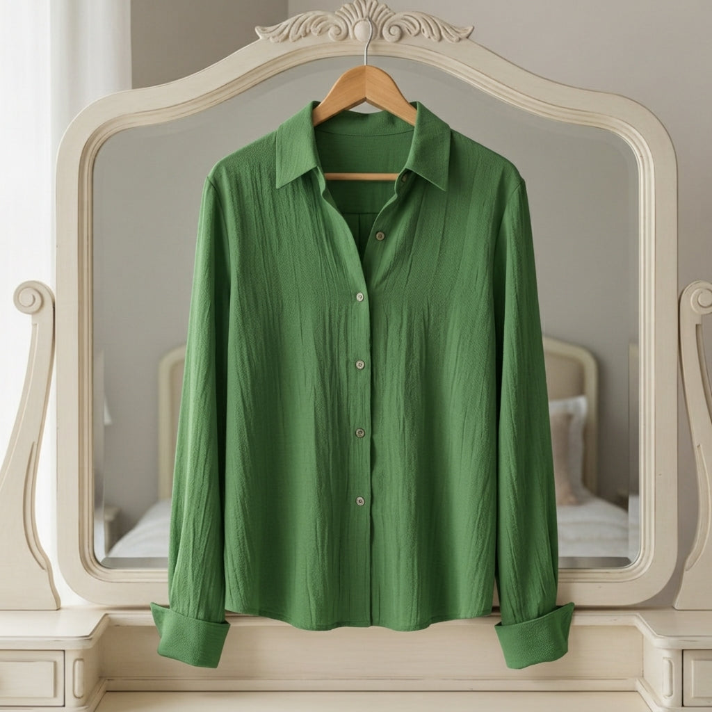Women's Cotton Blend Button Down Shirt Casual Style – Celeste