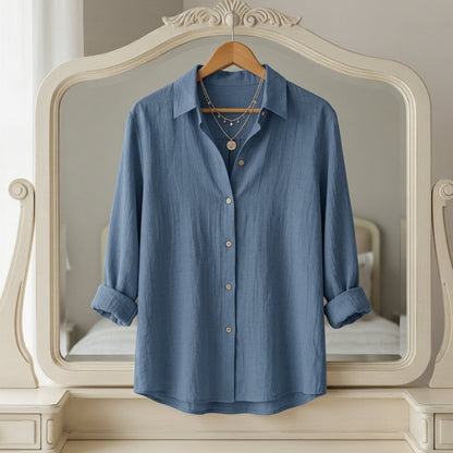 Women's Cotton Blend Button Down Shirt Casual Style – Celeste