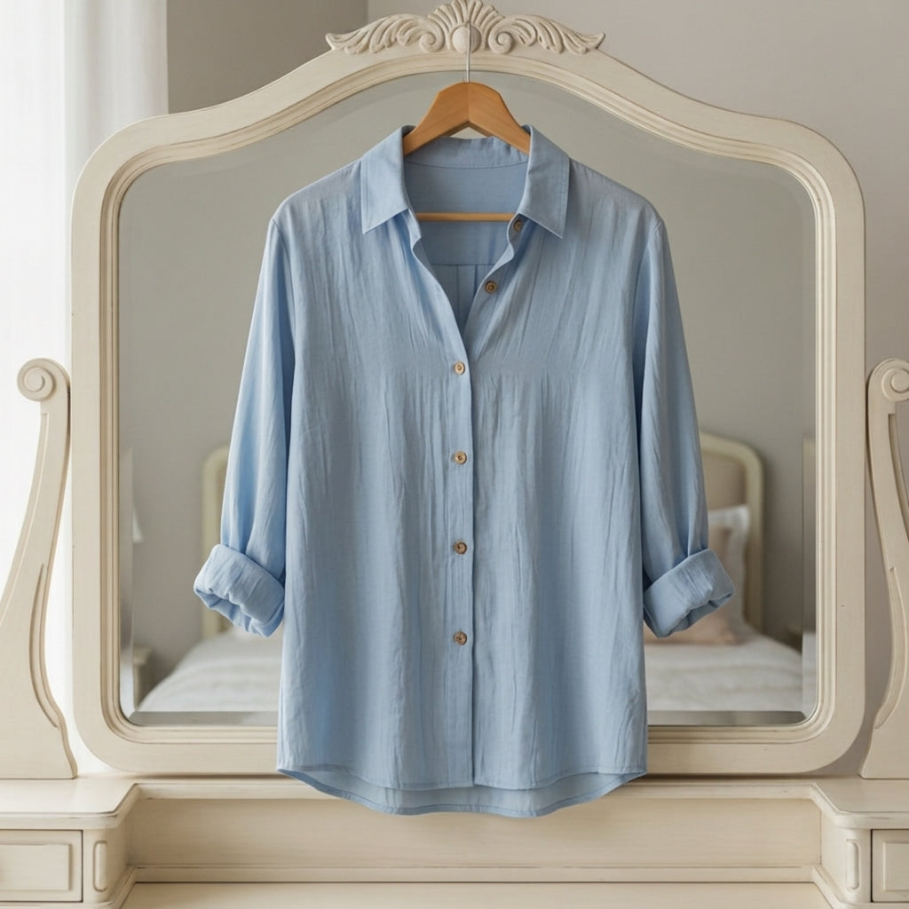 Women's Cotton Blend Button Down Shirt Casual Style – Celeste