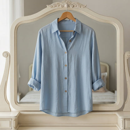 Women's Cotton Blend Button Down Shirt Casual Style – Celeste