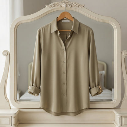 Women's Cotton Blend Button Down Shirt Casual Style – Celeste
