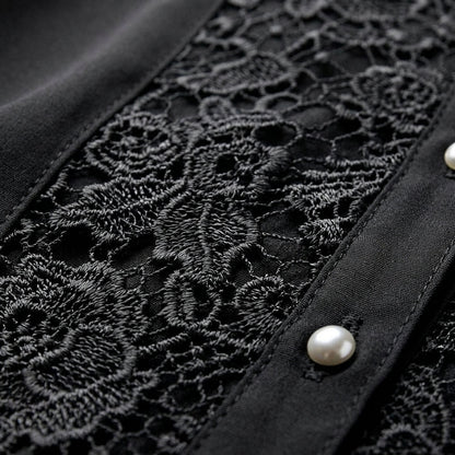 Women's Lace Blouse Cotton Blend Embroidered Fit – Elara