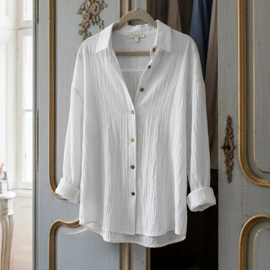 Women's Cotton Blend Button Down Shirt Tailored Fit – Celeste