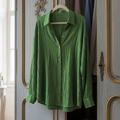 Women's Cotton Blend Button Down Shirt Tailored Fit – Celeste