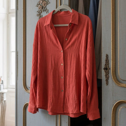 Women's Cotton Blend Button Down Shirt Tailored Fit – Celeste