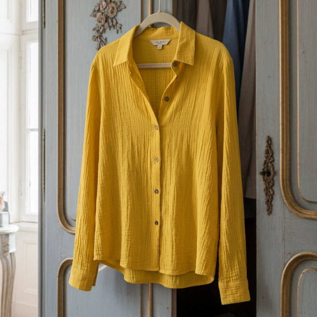 Women's Cotton Blend Button Down Shirt Tailored Fit – Celeste