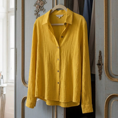 Women's Cotton Blend Button Down Shirt Tailored Fit – Celeste