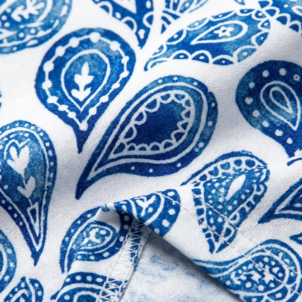 Printed Cotton Blend T Shirt Round Neck Casual – Elara