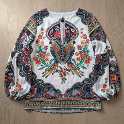 Floral Cotton Blend Blouse for Women Lightweight Style – Amelie