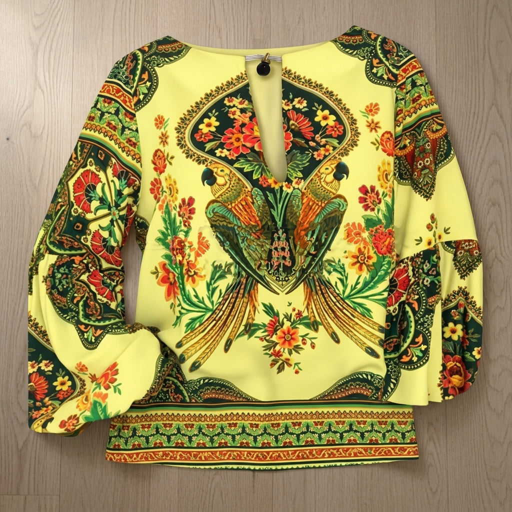 Floral Cotton Blend Blouse for Women Lightweight Style – Amelie