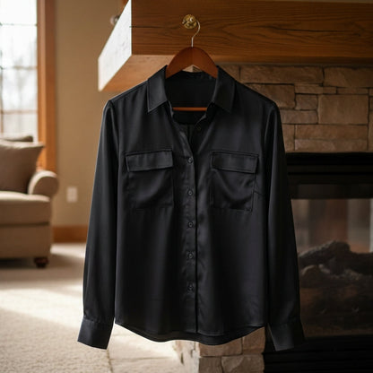 Women’s Cotton Blend Button-Up Blouse – Marlowe