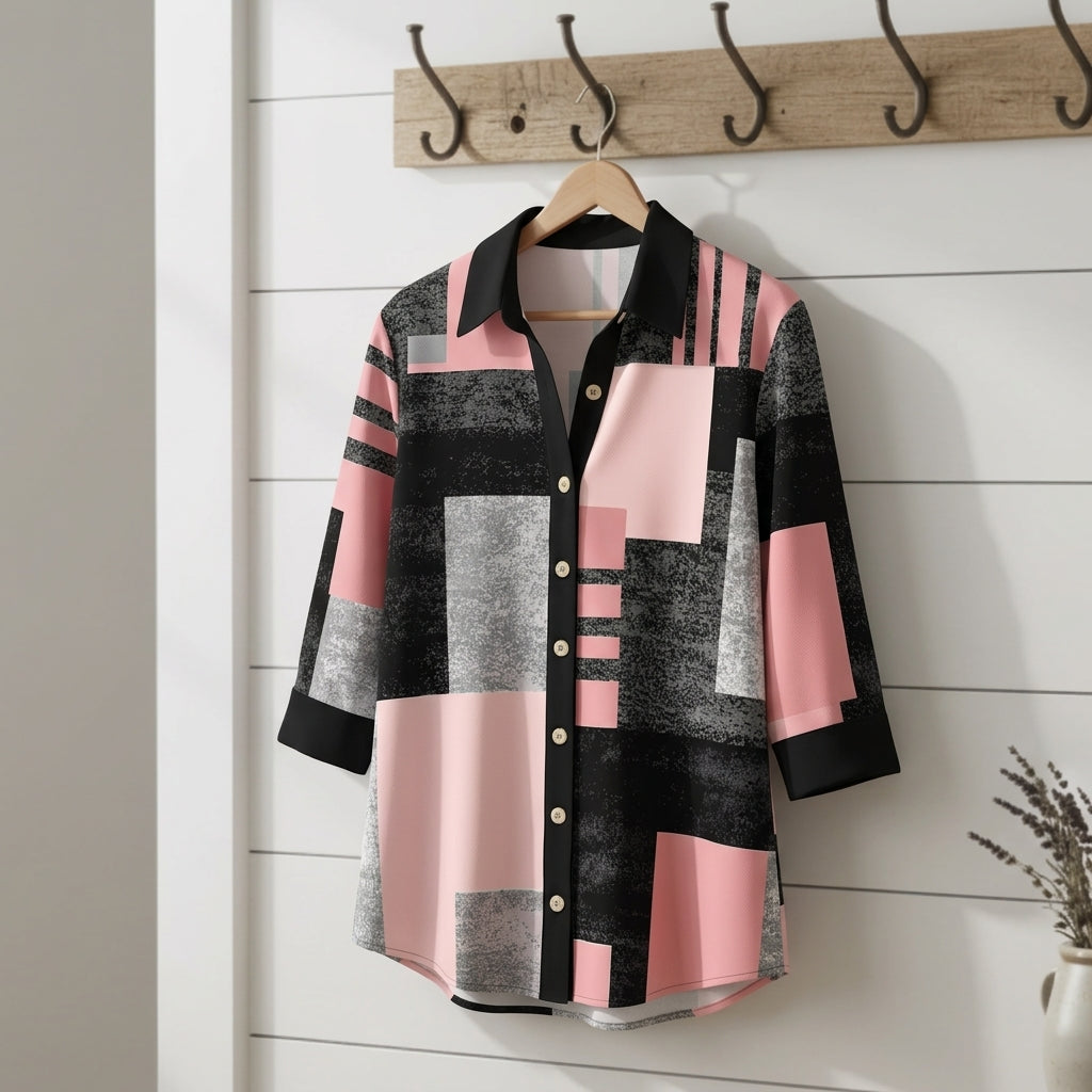 Women's Check Blouse Cotton Blend Relaxed Fit – Marlowe