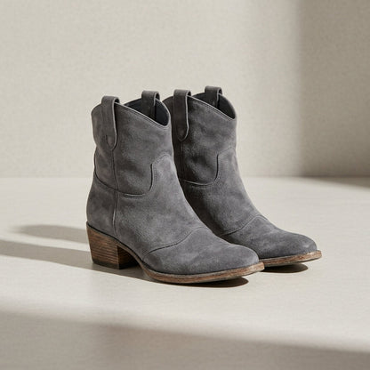 Western Ankle Boots for Women Pointed Toe Leather Slip On – Marlowe