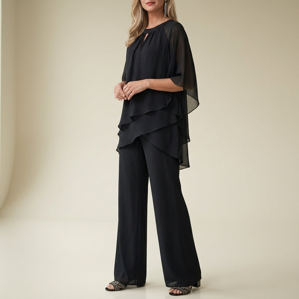 Women's Formal Chiffon Pantsuit Elegant Occasionwear – Celeste