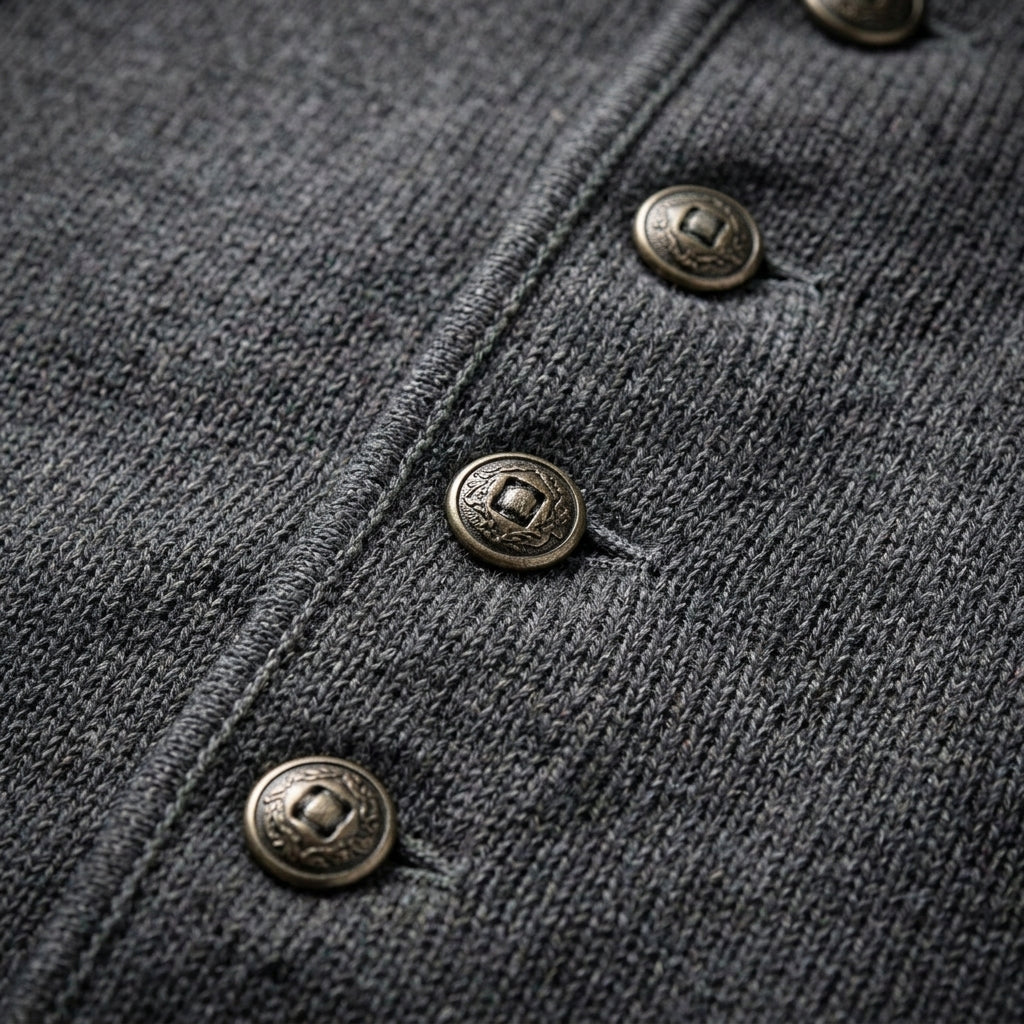 Traditional Vest in Gray Cotton Blend Tailored Fit – Alden