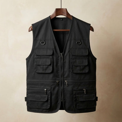 Multi Pocket Hiking Vest Cotton Blend Outdoor Utility – Rowan