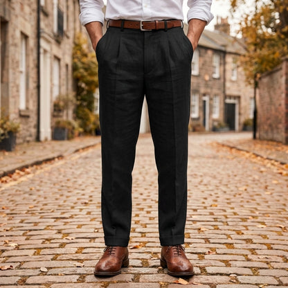 Pleated Linen Pants Lightweight Tailored Trousers – Marlowe