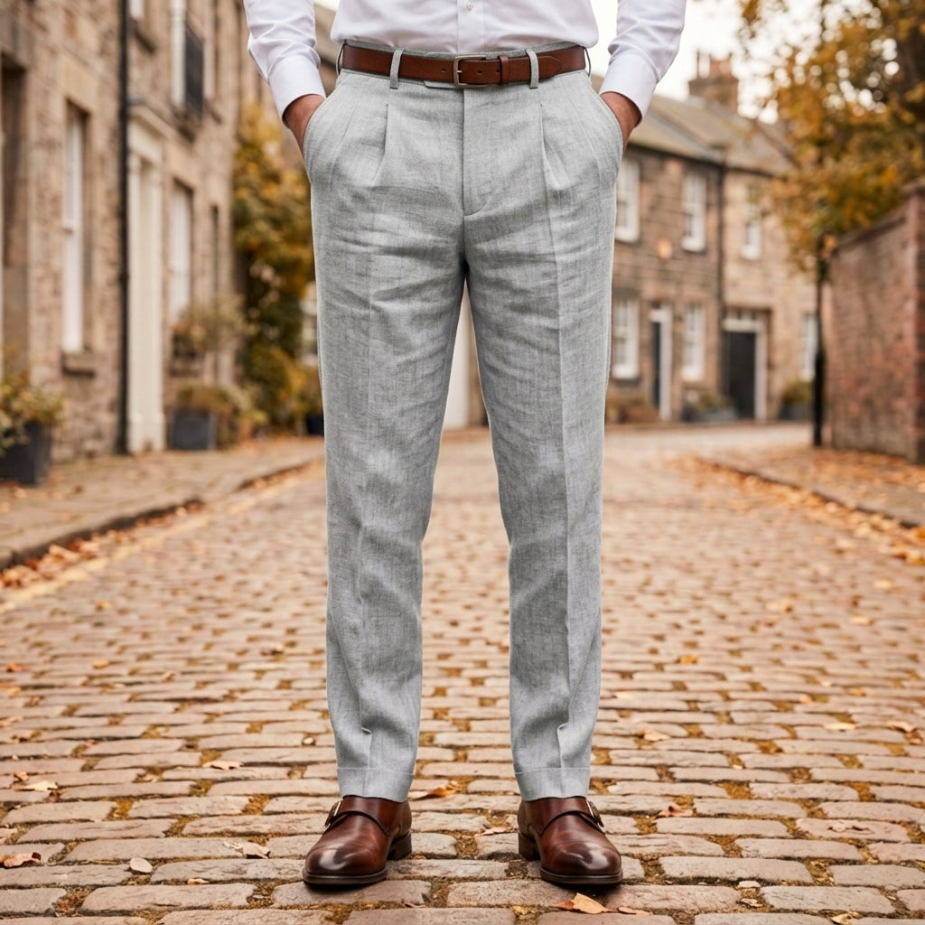 Pleated Linen Pants Lightweight Tailored Trousers – Marlowe