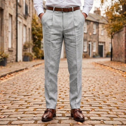 Pleated Linen Pants Lightweight Tailored Trousers – Marlowe