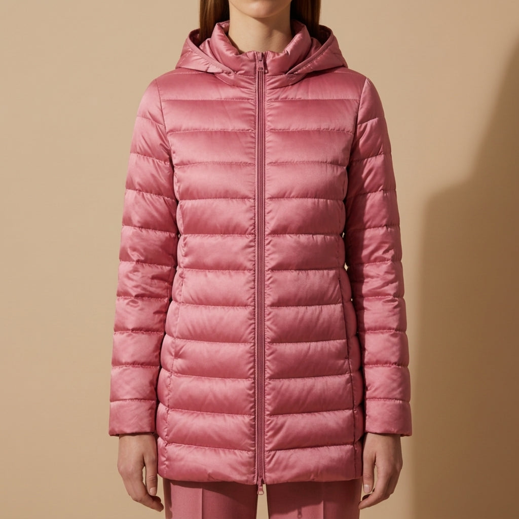 Women's Long Down Jacket with Hood for Winter – Celeste