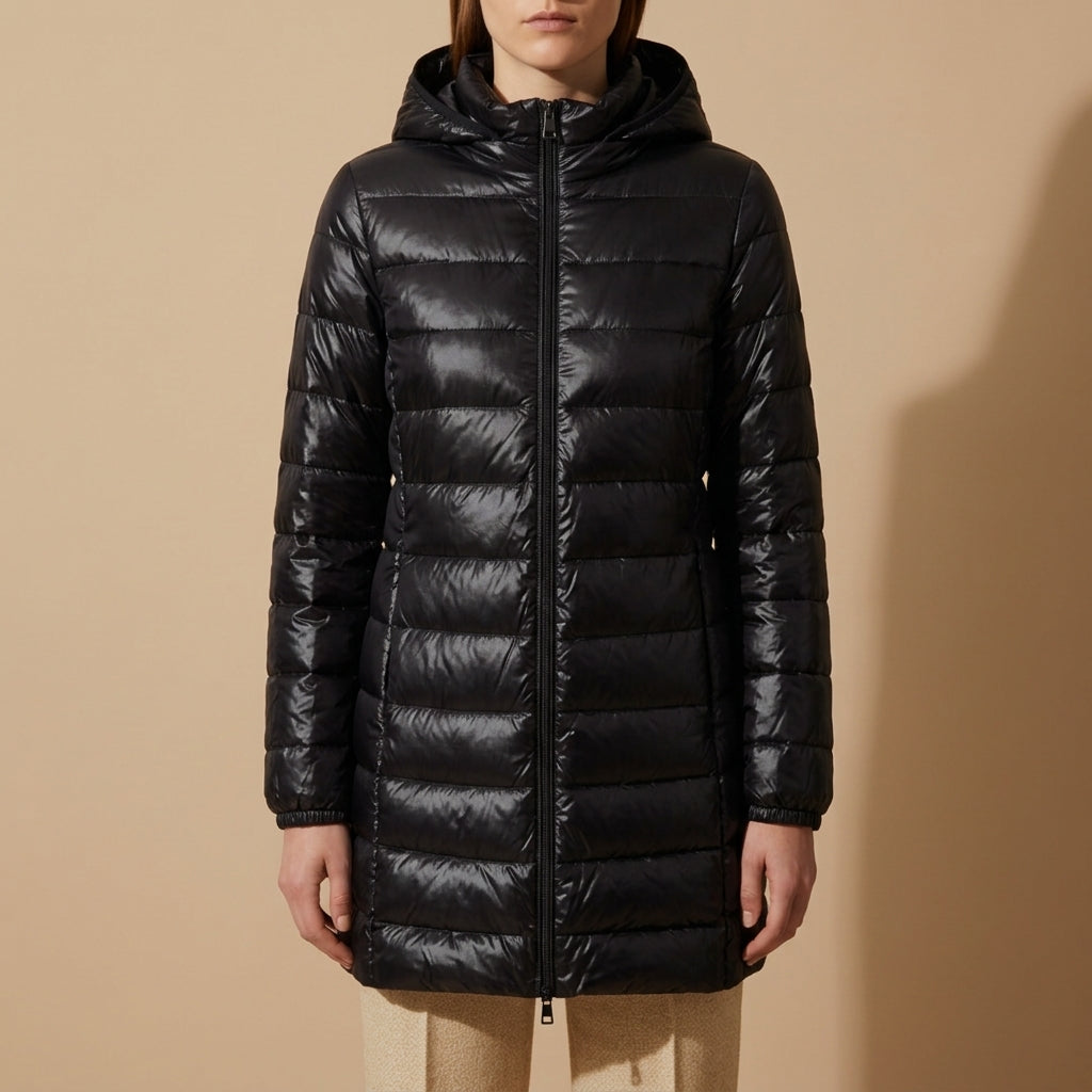 Women's Long Down Jacket with Hood for Winter – Celeste